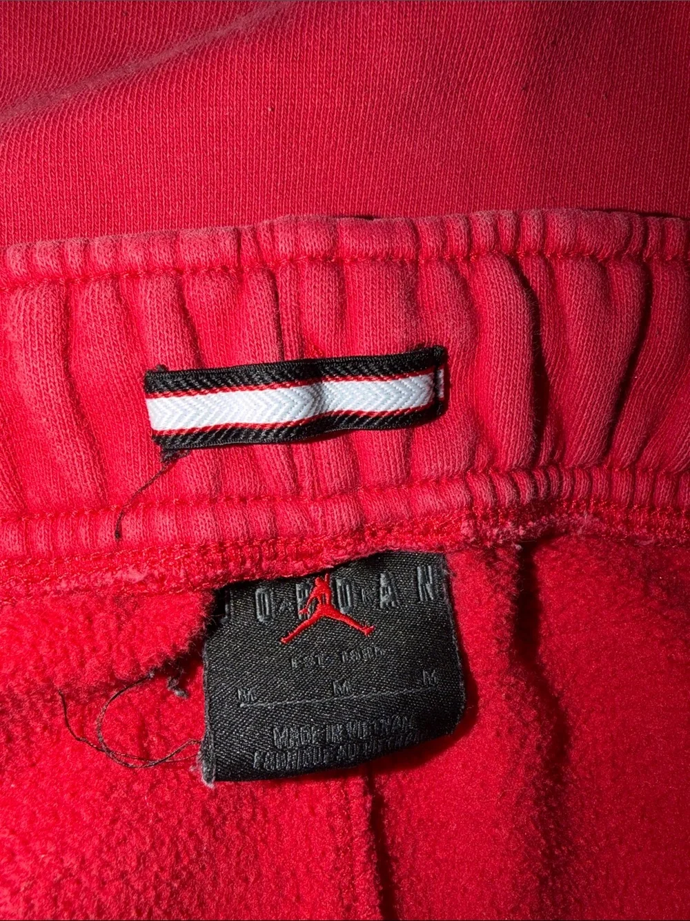 Jordan Mens Bright Red Fleece Joggers with Drawstring